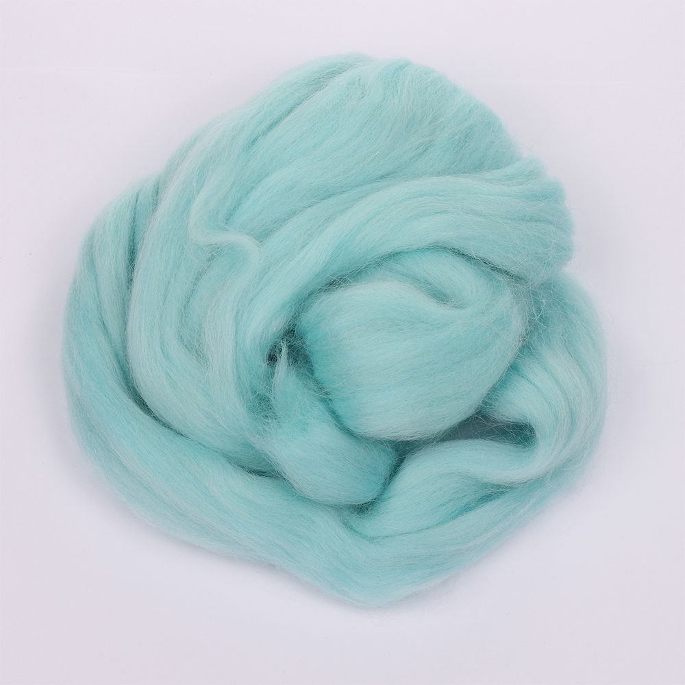 Шерсть для валяния Пехорка Гребенная лента п/тонкая 1х50 г (27-28 мкр), 411 мята