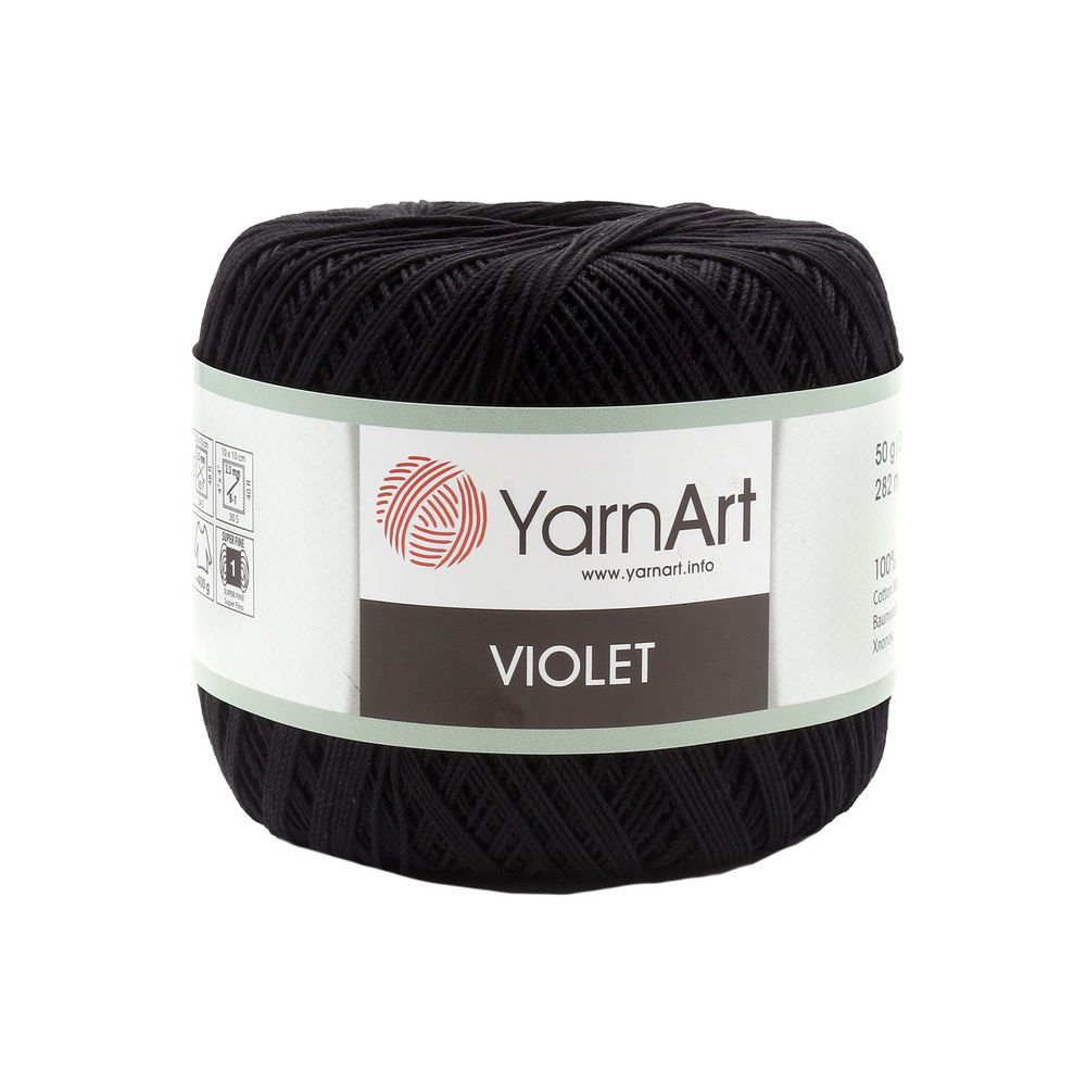 Пряжа YarnArt (ЯрнАрт) Violet / уп.6 мот. по 50 г, 282м, 999 черный