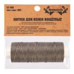 Нитки для кожи вощёные, плоские 0.8 мм, 25 м, 1 катушка, 007 серый, LC-001 Промысел