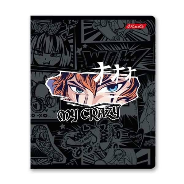 Тетрадь ученическая общая, A5+ 48 л. на скобе 65 г/м², белизна 100%, 10 шт, линия в термоусадочной пленке, 000755 Я-крейзи, Светоч 48ТЕТл-001