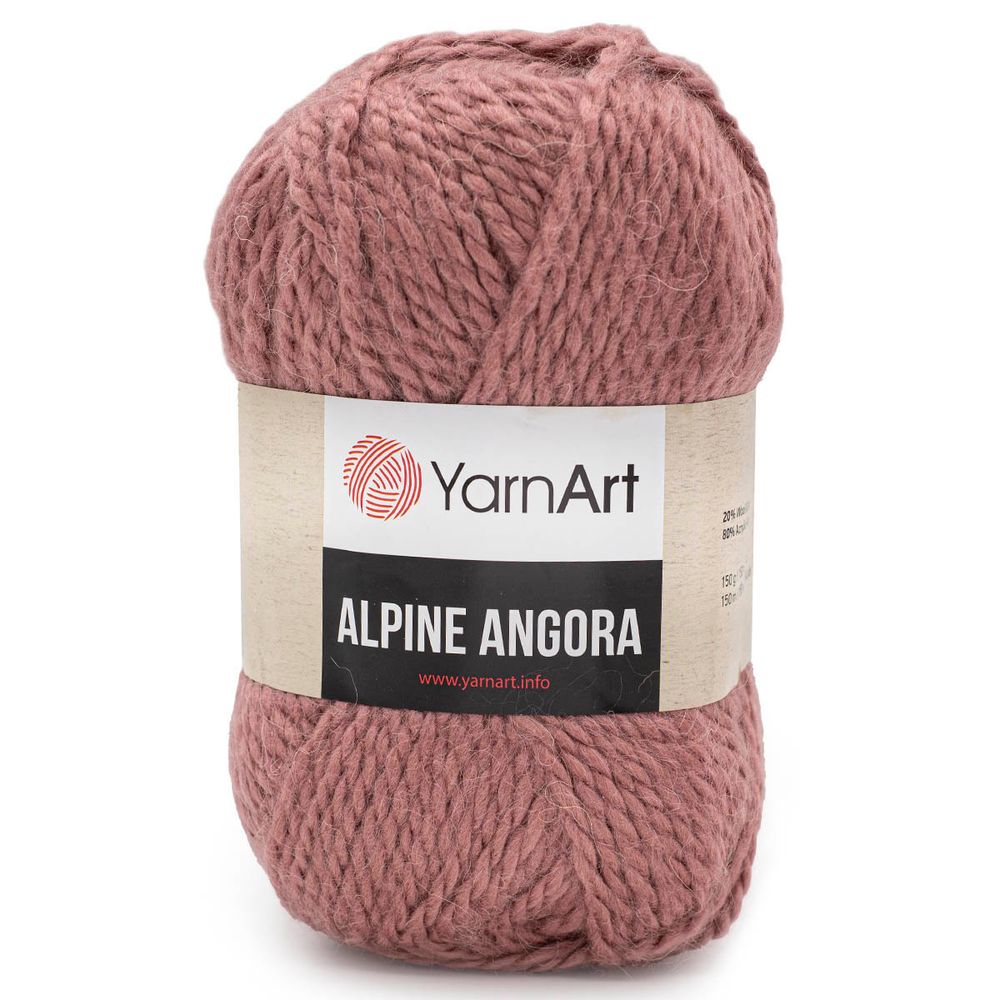 Пряжа YarnArt (ЯрнАрт) Alpine Angora / уп.3 мот. по 150 г, 150м, 342 пыльная роза