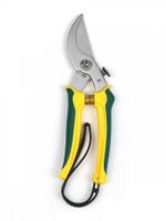 Секатор изогнутое лезвие 60/200 K6212 ручки желто-зеленый пластик, Maxwell Garden