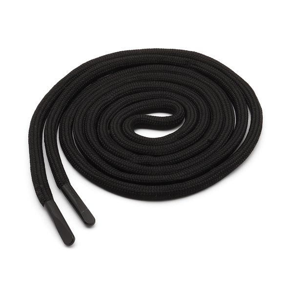 Шнурки круглые с металлическим наконечником 4.0 мм / 130 см, 50 пар (100 шт), черный, 6220-0133