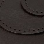 Набор заплаток пришивных из кожи, овал 4х5,5см, 6х8,2см, 8х10,9см, с перфорацией, 3 шт (03 темно-коричневый), 9404