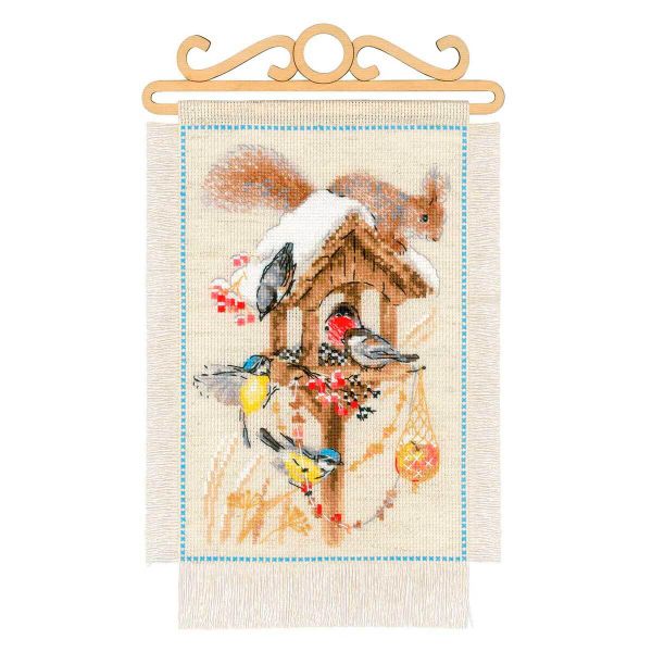 Набор для вышивания нитками Риолис, Дача. Зима 20х30см