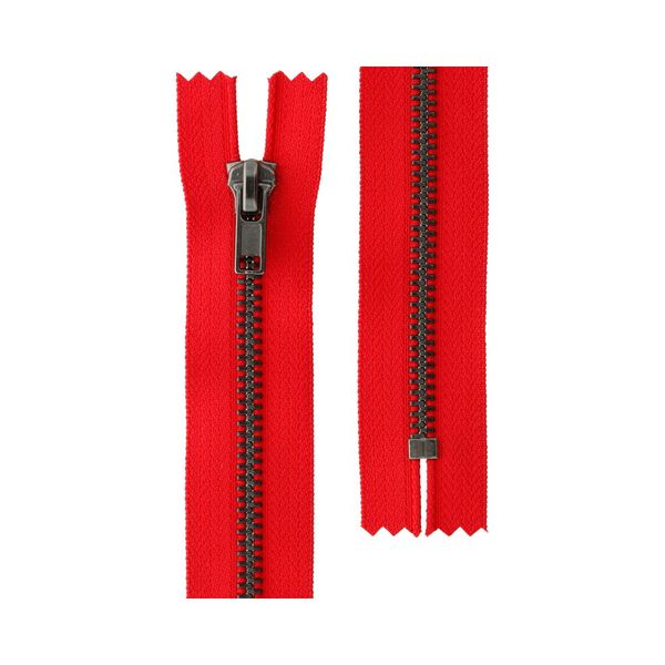 Молния металл Т5 (5 мм) 1 зам., н/раз., 20 см, оксид, 145 т.красный, ZIP 5B Gamma, 10 шт