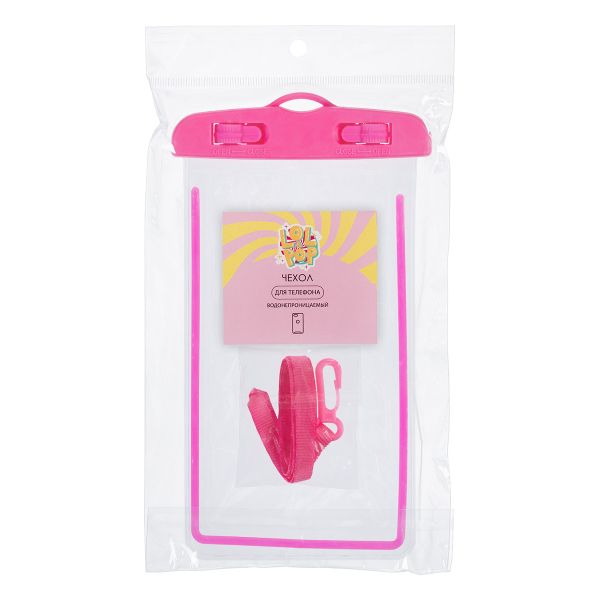 Чехол для телефона водонепроницаемый 21х10х2 см, №03 розовый, Lol&Pop LLP-304