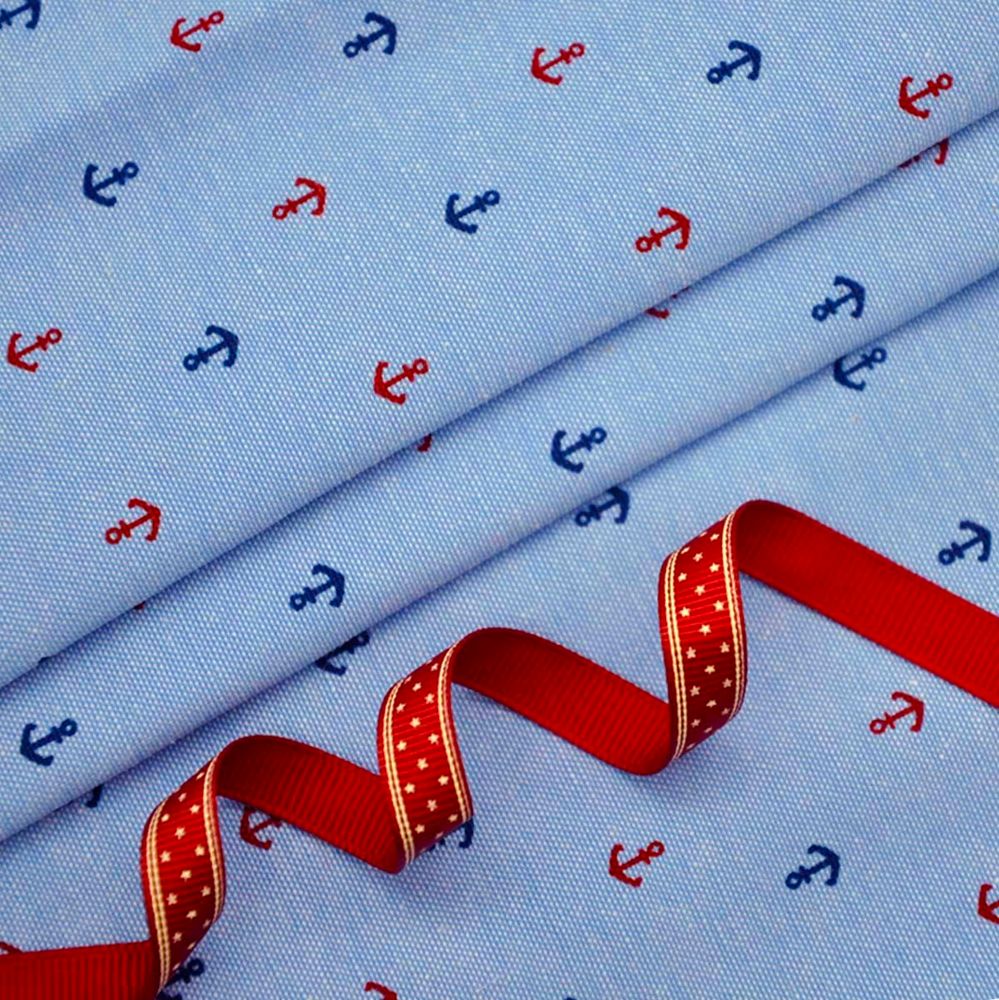 Ткань для рукоделия в наборе п/э с лентой (25913/4876: 46х50см+ 2м), голубой 29368