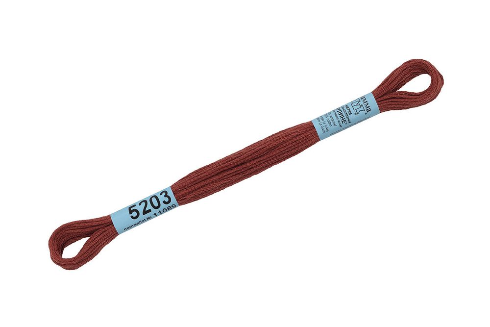 Мулине Gamma 100% хлопок, цв.5203 коричнево-красный, 24 мотка по 8 метров