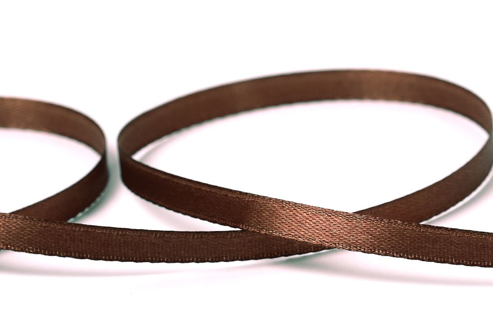 Лента атласная 1-сторонняя 6.0 мм / 33±2 метра, 154 т.коричневый, Gamma