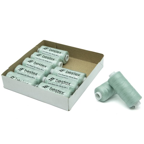 Нитки швейные бытовые Bestex 40/2, 365 м (400 ярд) / 10 кат., 114 зеленый иней