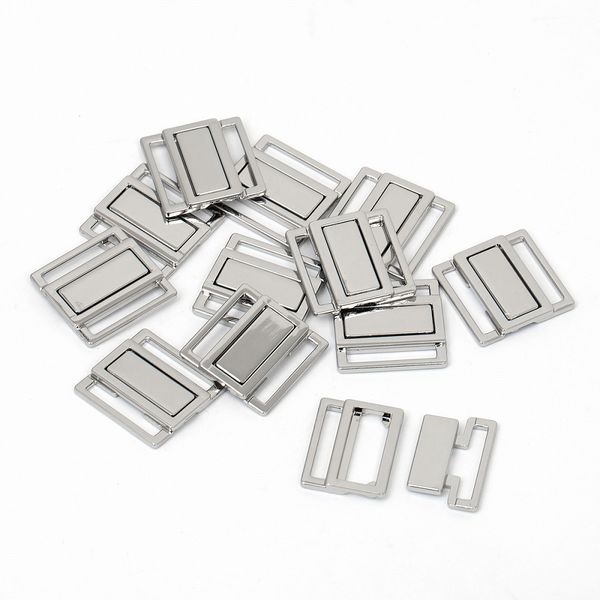 Пряжка-застежка для купальников металл 20.0 мм, 122SW цв.никель уп.10 шт