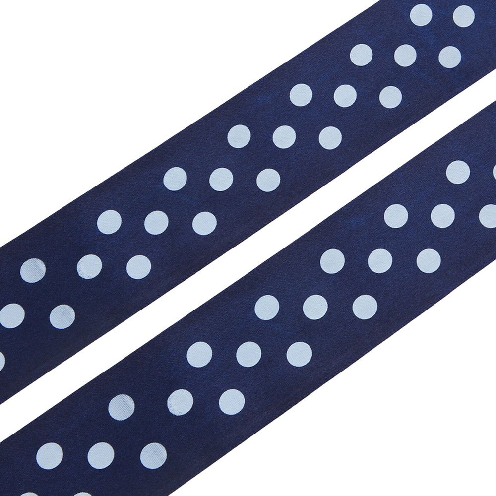 Лента атласная в горошек 45.0 мм / 3 метра, т.синий, Globus