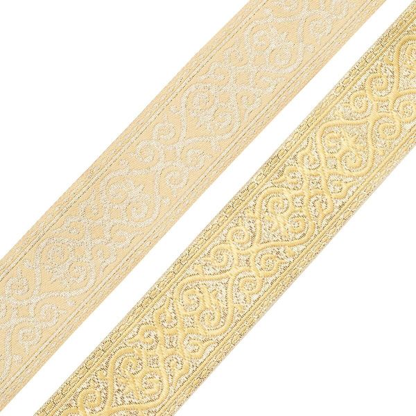 Лента (тесьма) жаккардовая 33.0 мм / 7.32 метра, желтый, 7222