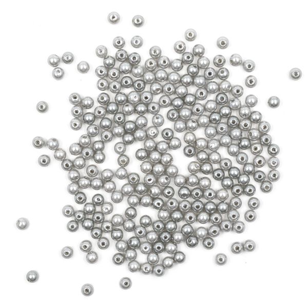 Бусины пластик (жемчуг) ⌀6 мм, 25 г, Astra&Craft, 031 NL серый