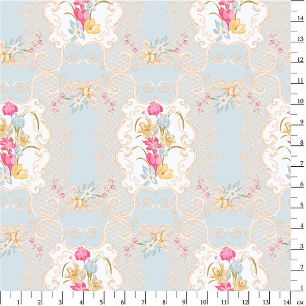 Ткань для пэчворка Peppy Весенний этюд, отрез 50х55 см, 146 г/м², ВЭ-08 голубой, Peppy