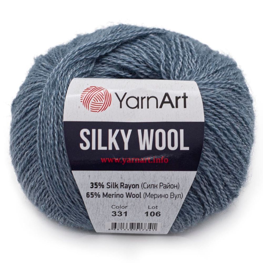 Пряжа YarnArt (ЯрнАрт) Silky Wool / уп.10 мот. по 25 г, 190м, 331 джинсовый