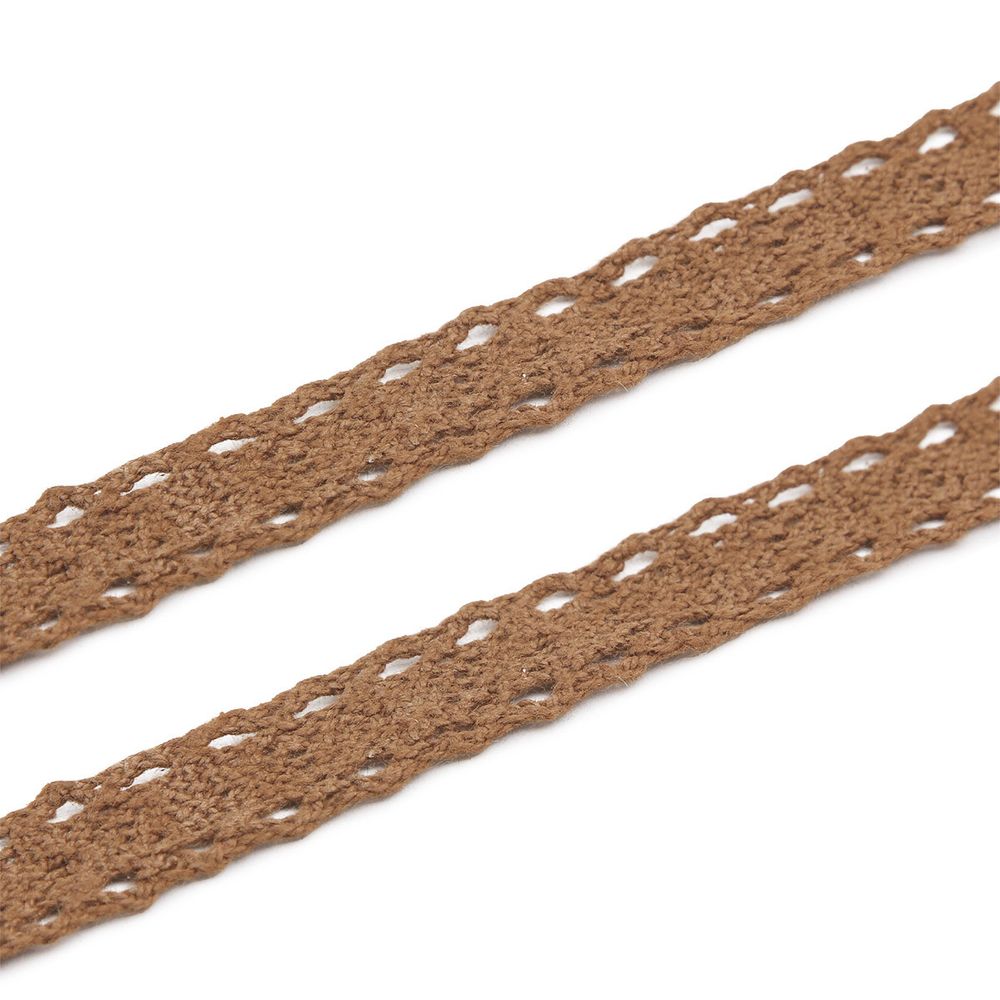 Кружево вязаное х/б 15 мм / 9.14 метров, C092 коричневый