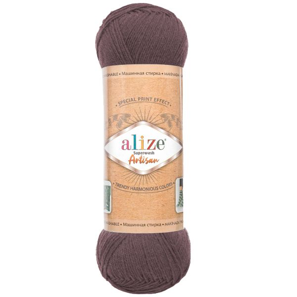 Пряжа Alize (Ализе) Superwash Artisan / уп.5 мот. по 100 г, 420 м, 232 шоколадный