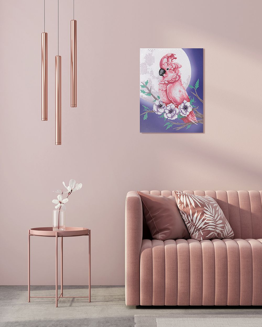 Алмазная (кристальная) мозаика Фрея ALPD-157, на подрамнике Какаду, 30х40 см