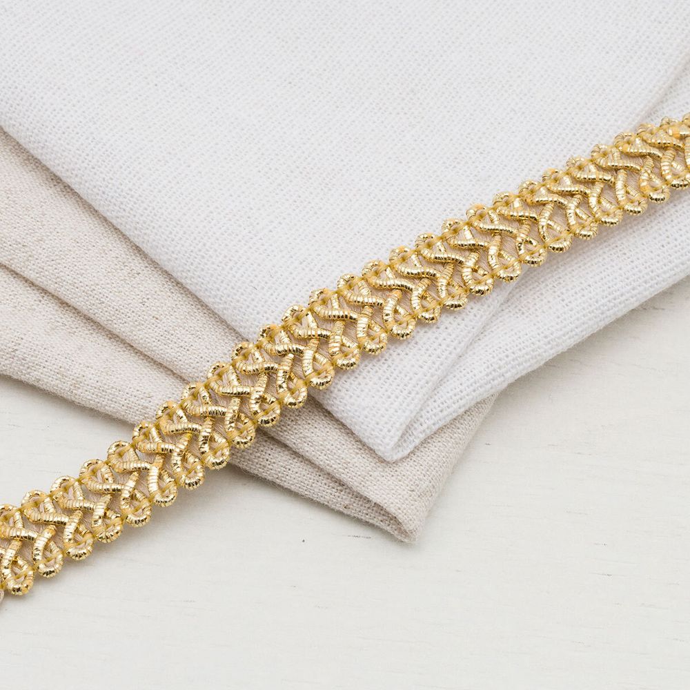 Тесьма отделочная Шанель, металлизир. 13 мм, 25 м, SR38 золото