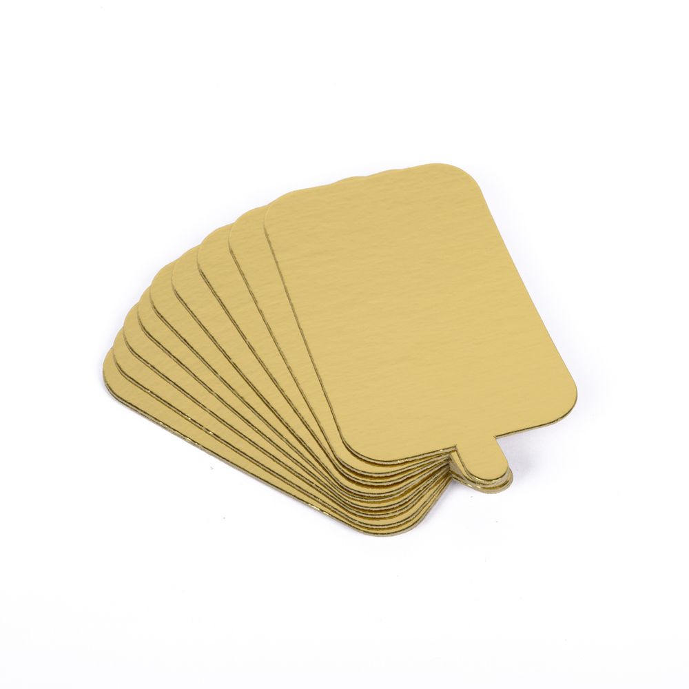 Подложки под десерт 6.5х10 см, 0.8 мм, 10 шт, золото, S-Chief PDC-0018
