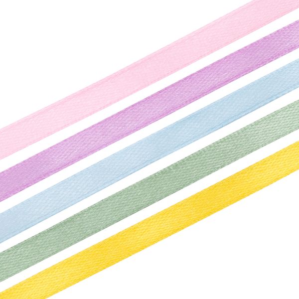 Лента атласная ассорти №1, 5 цветов по 0,6см*22,86м