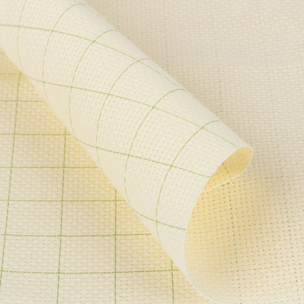 Канва Aida 14 ct, 50х50±2 см, бл.бледно-голубой в клетку, Gamma