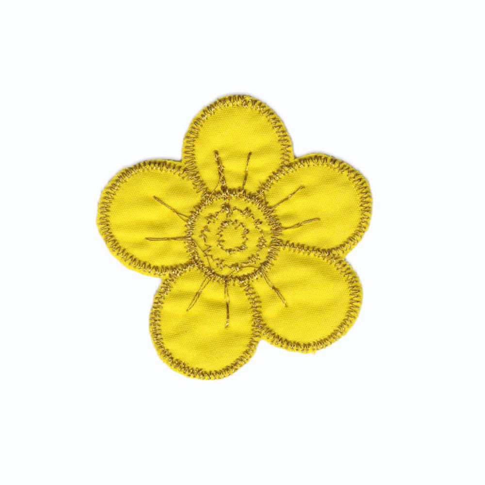 Термоаппликация Цветок, 45х45мм 10 шт (золото), 29340