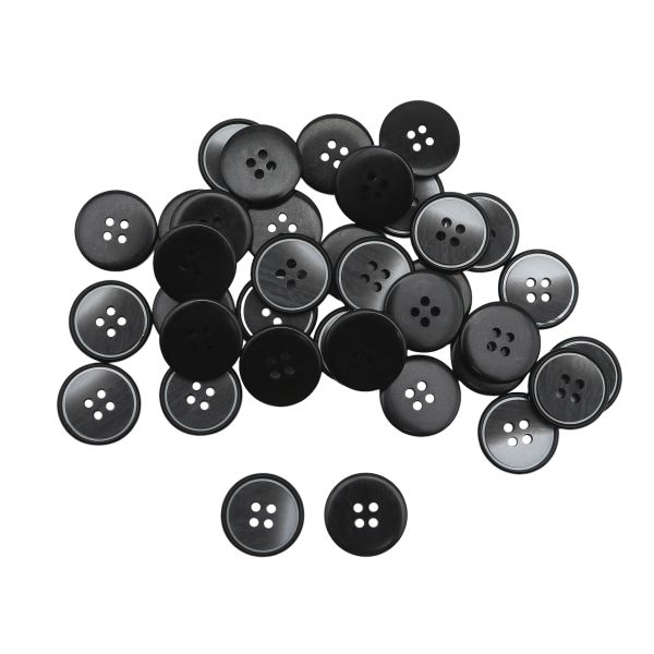 Пуговицы 4 прокола 28L (18мм), (Black (черный)), 36 шт, 615014-2