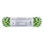 Шнур паракорд с сердечником ⌀4.0 мм, 10 м,±0.5 м, 44 неон черный/зеленый, Blitz KMF-7