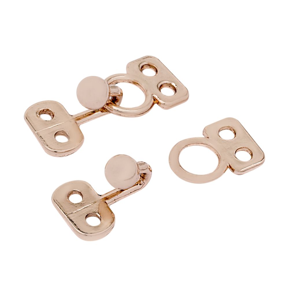 Крючки пришивные декоративные 17х6 мм, gold, 10 шт