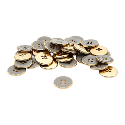 Пуговицы 4 прокола 28L (18мм), пластик (Beige/G бежевый с золотом), RBz-93, 36 шт