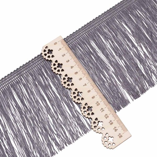 Бахрома отделочная широкая 120.0 мм / 25 метров, нитяная, 301 темно-серый, 0390-0310