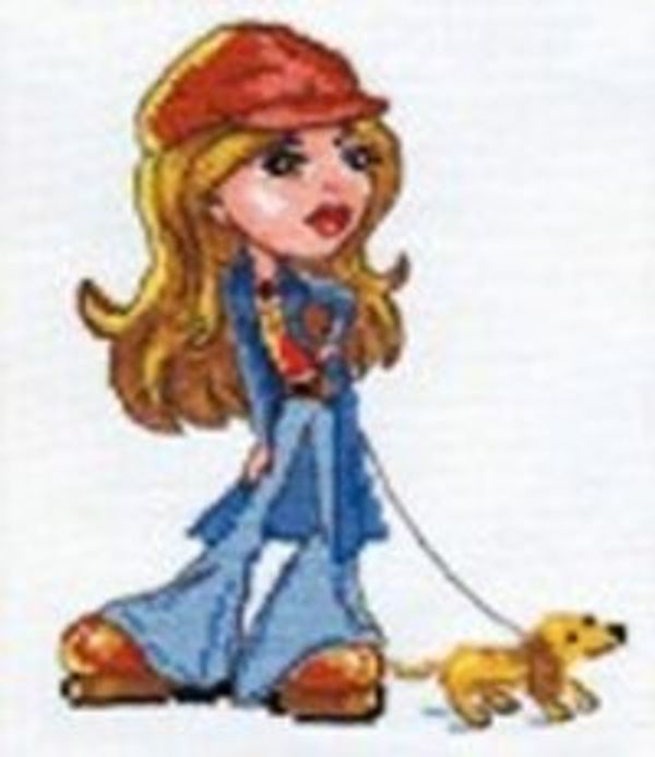 Набор для вышивания нитками Алиса, Леди Джинс 13х16 см