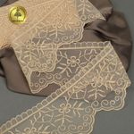 Кружево на сетке широкое 110 мм, 40485, цв.N6115 бежевый уп.13.7м, Kruzhevo