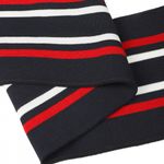 Подвяз (довяз) трикотажный 14.0х100 см, т.синий с белой и красной полосами, двухслойный, 100% п/э, 5 штук