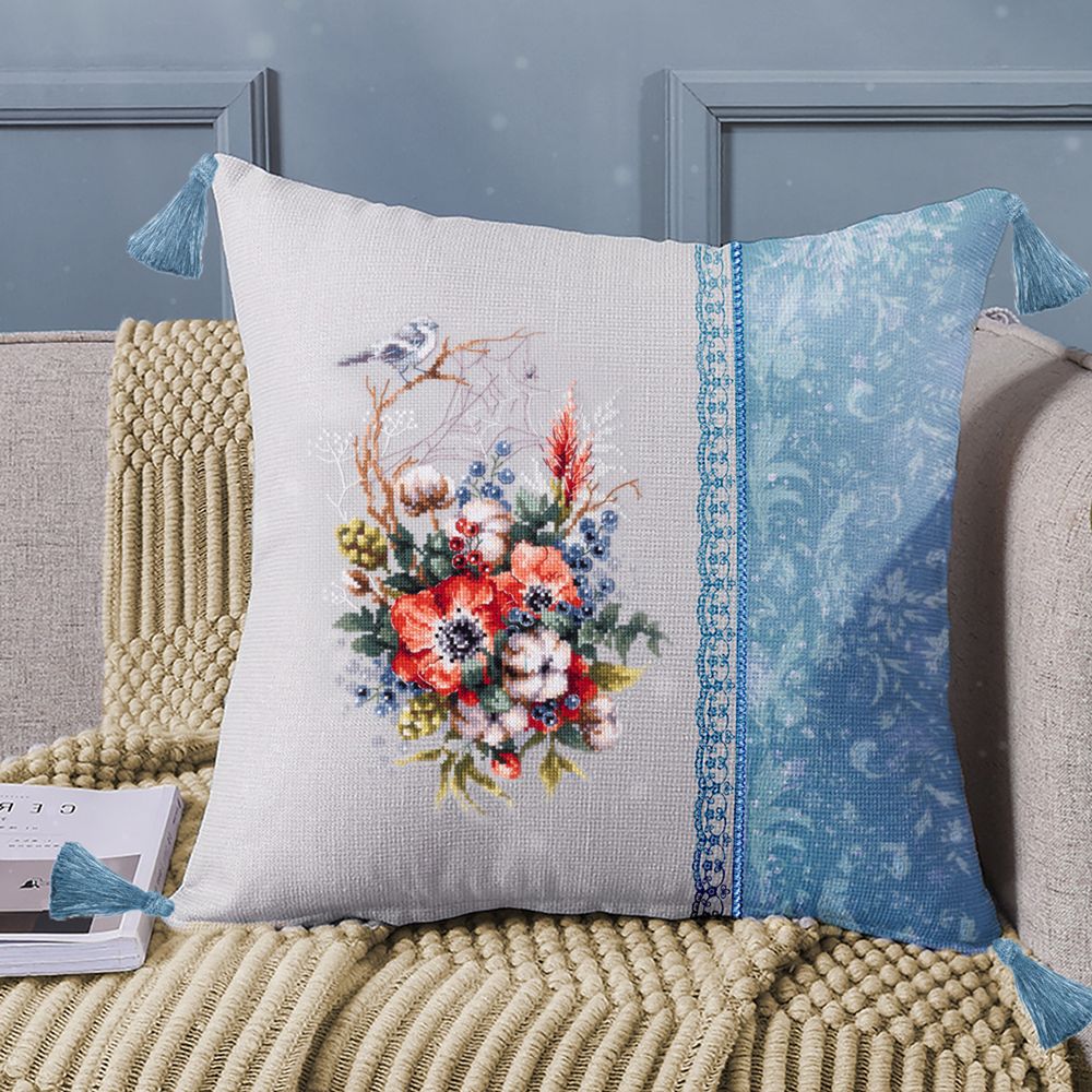 Набор для вышивания нитками Чудесная игла, Мак и хлопок, 18х26 см