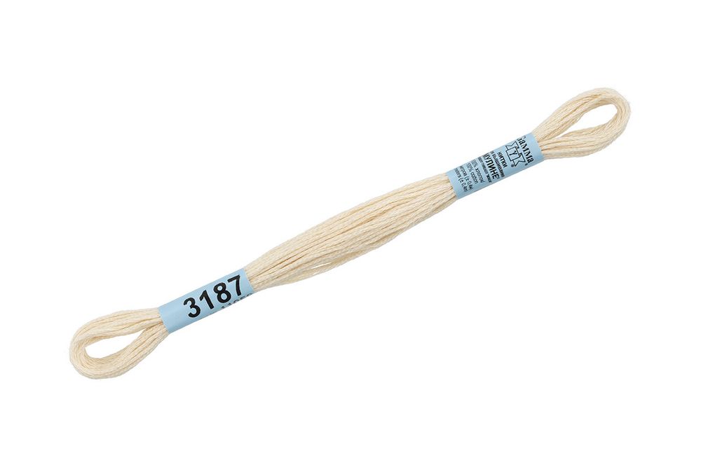 Мулине Gamma 100% хлопок, цв.3187 молочный, 24 мотка по 8 метров