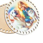 Набор донышек для вязания Матовый фанера ⌀15х0.4 см, 2 шт, 01 Друзья, Love2art ДВ-02