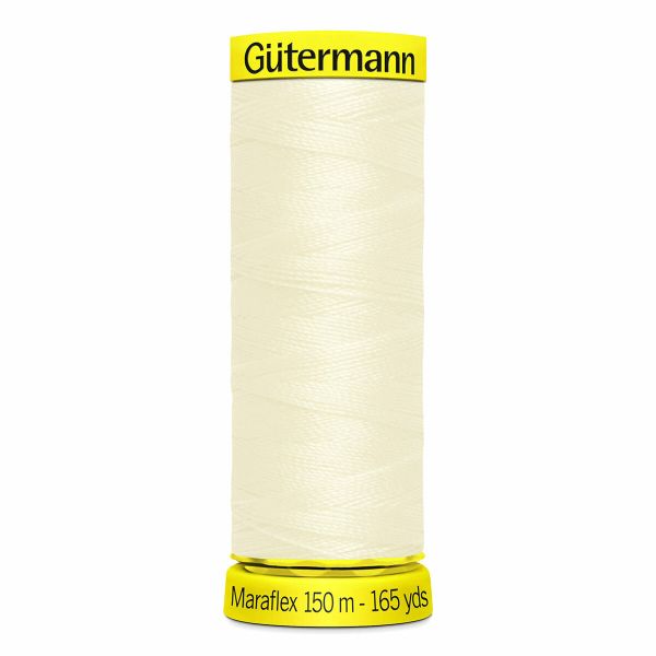 Нитки для трикотажа Gutermann Maraflex, 150м, 001 молочный, 5 катушек
