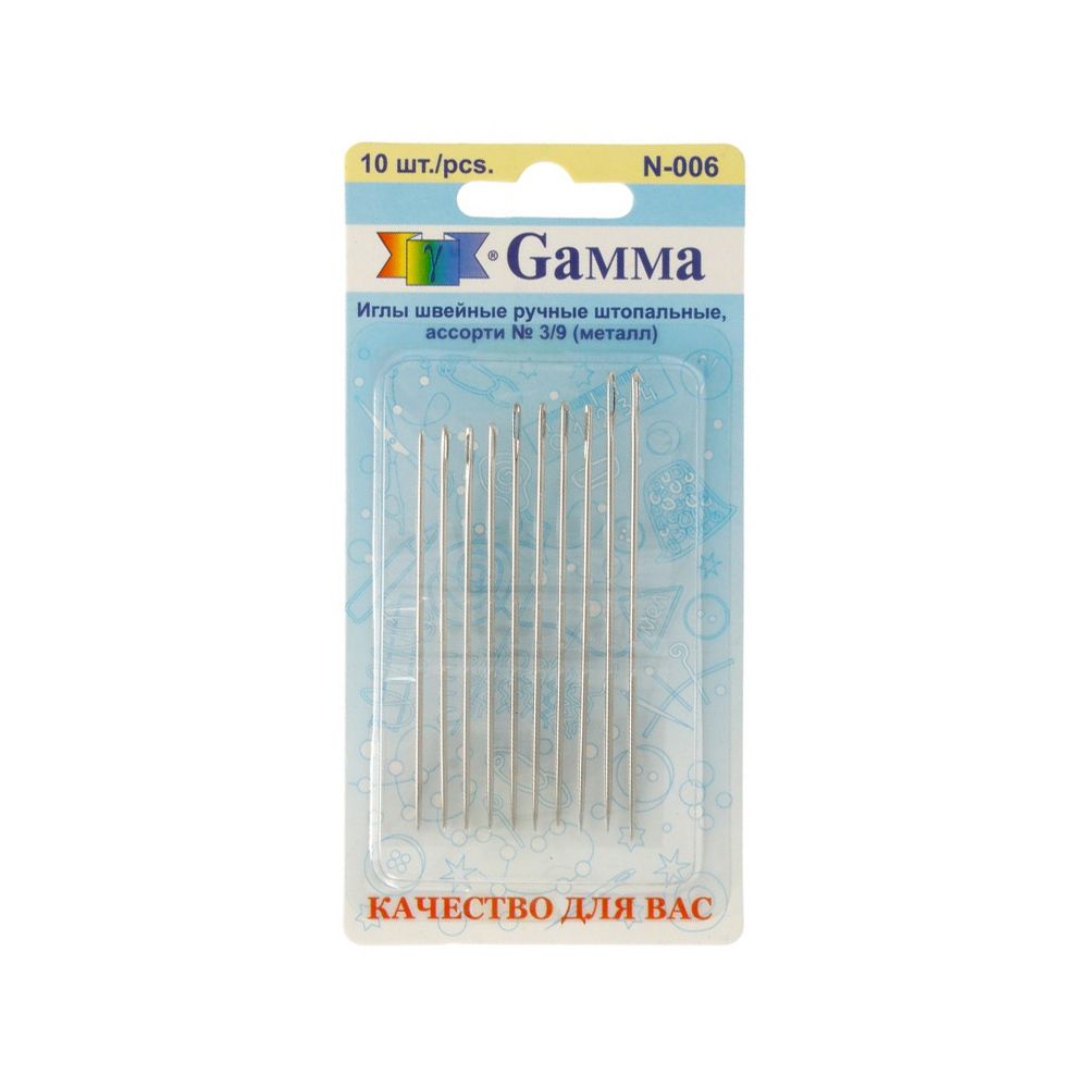 Иглы ручные для штопки №3/9, 10 шт, P, Gamma N-006