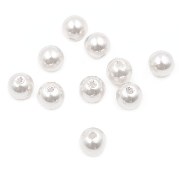 Бусины пластик (жемчуг) ⌀8 мм, 25 г, Astra&Craft, 001 NL белый
