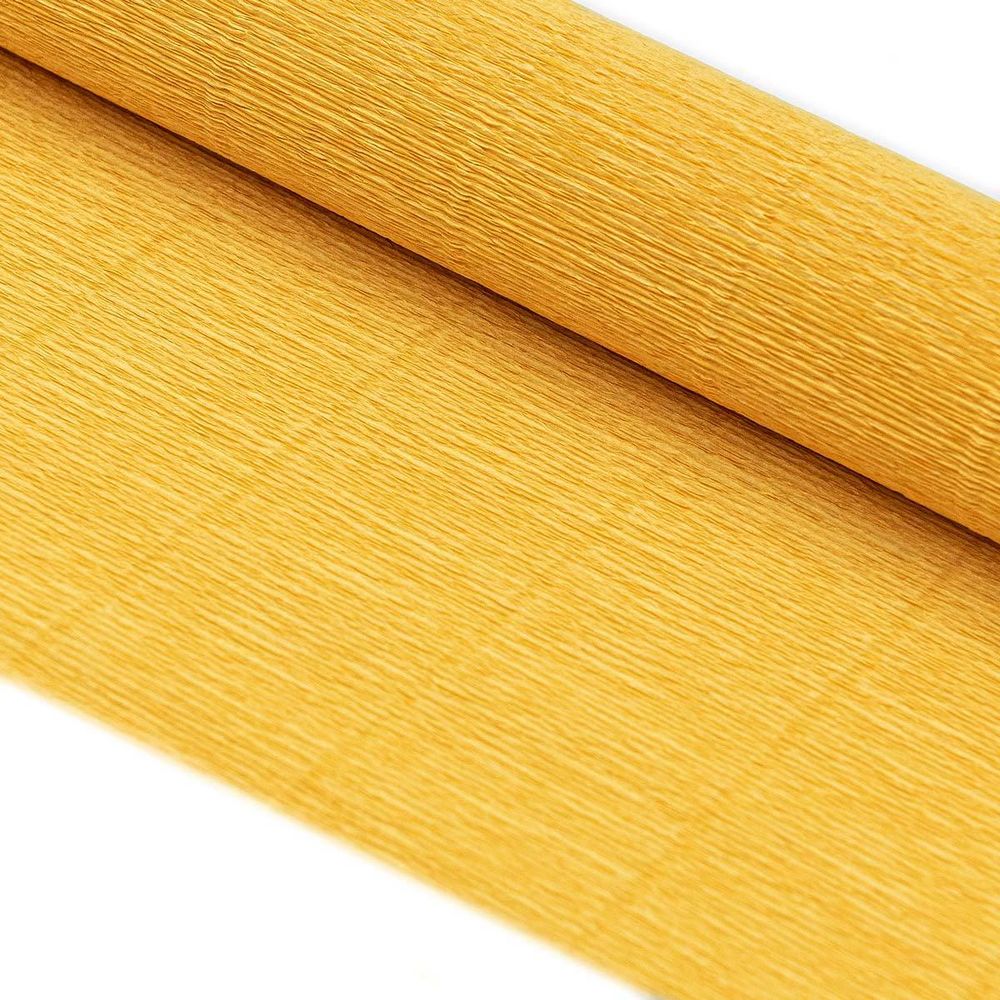 Гофрированная бумага (креповая) 50см, 2,5м, 180г/м², 17Е/5 солнечно-желтая