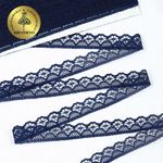 Кружево отделочное в стиле "трикотаж" 12 мм 150-2, цв.15 т.синий, 9.14м