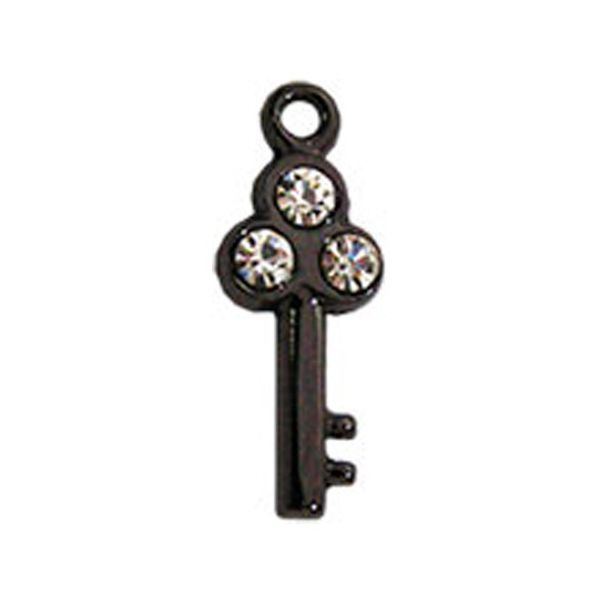 Подвеска для бижутерии 6х18 мм, 10 шт, №06 черн.никель (прозрачный), Blitz PPT037