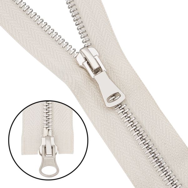 Молния металл Т5 (5 мм) 2 зам., разъем., 65 см, никель, 571 молочный, 6535-0310, 5 шт