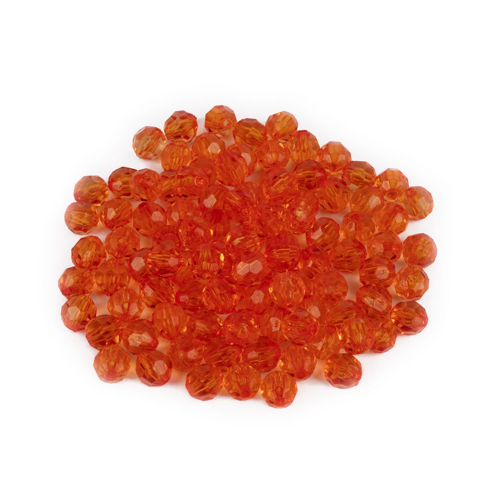 Бусины акрил ⌀8 мм, 25 г (98±2 шт), 150 оранжевый, Zlatka ABR