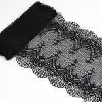 Кружево бельевое эластичное 230 мм / 10 м, 8037, цв.черный, Kruzhevo