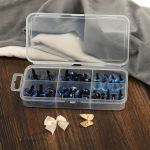 Набор глаз в органайзере винтовые пластик с лучиками синие d11-22мм 46 шт с фикс №6